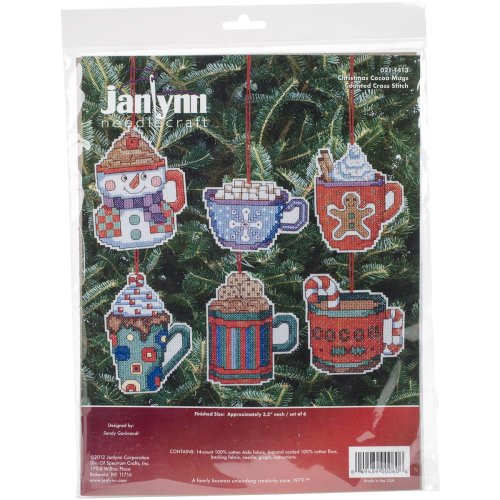 (image for) Cocoa Mug Ornaments Counted Cross Stitch Kit